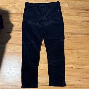 GAP Vintage Slim High Rise Crushed Velvet Black Pants